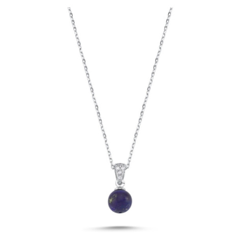 Stříbrný náhrdelník s přívěskem lapis lazuli