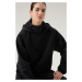 Mikina woolrich mix media 3d logo hoodie černá