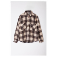 Trendyol Brown Regular Fit Thick Winter Lumberjack Shirt