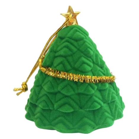 Dárková krabička na náušnice nebo prsten - vánoční stromeček s hvězdou Šperky eshop