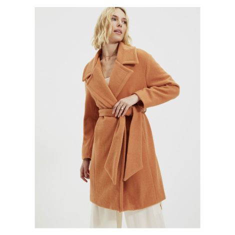 Oranžový kabát s příměsí vlny Trendyol