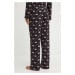 Pyžamové kalhoty Juicy Couture NOLAN PYJAMA BOTTOMS dámské, černá barva, JCLPB224502