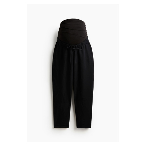 H & M - MAMA Kalhoty z lněné směsi - černá H&M