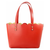 Kožená shopper bag kabelka Giulia 0235 červená