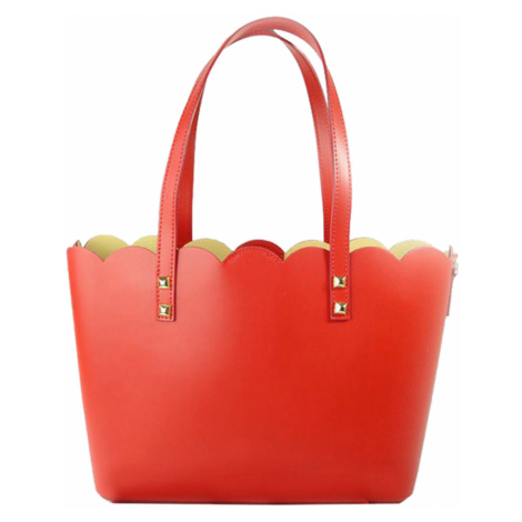 Kožená shopper bag kabelka Giulia 0235 červená