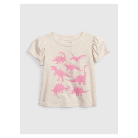 Růžovo-béžové holčičí tričko s potiskem GAP