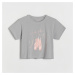 Reserved - Bavlněné tričko s potiskem - Světle šedá