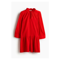 H & M - Bavlněné šaty se stahovací šňůrkou - červená