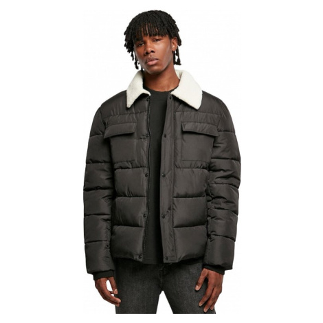 Urban Classics Polstrovaná pánská bunda s kožešinkovým límečkem Sherpa