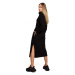 Maxi šaty s vysokým límcem na černé model 15825021 - Moe