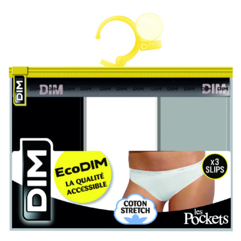 DIM ECO LES POCKETS BOXER 3x - 3 pcs women's panties - black - gray - white