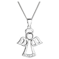 Evolution Group Krásný stříbrný náhrdelník Andělíček s krystaly Swarovski 32076.1 (řetízek, přív