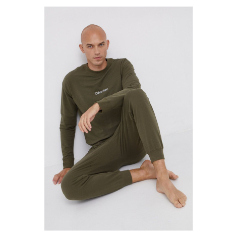Pyžamové kalhoty Calvin Klein Underwear pánské, zelená barva, hladké |  Modio.cz