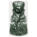 Zelená dámská rozšířená oboustranná vesta (B8006-10)