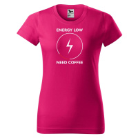 DOBRÝ TRIKO Dámské tričko s potiskem Need coffee Barva: Malinová