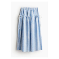 H & M - Sukně z lněné směsi se stahovací šňůrkou - modrá