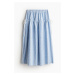H & M - Sukně z lněné směsi se stahovací šňůrkou - modrá