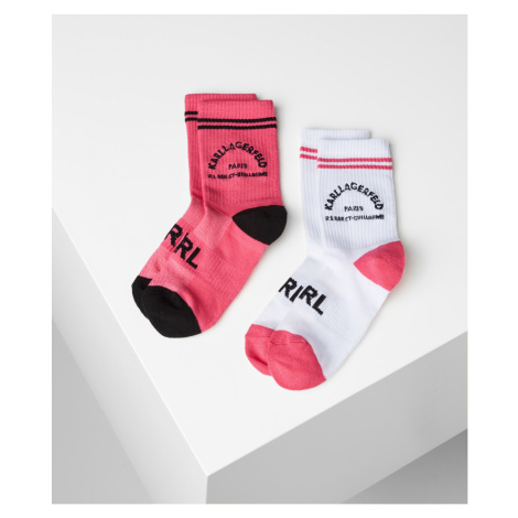 Ponožky Karl Lagerfeld Cycling Socks 2-Pack - Růžová