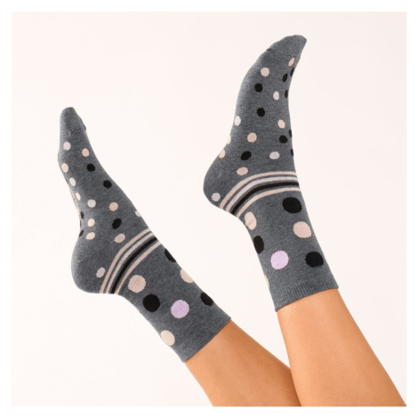 Sada 4 párů jednobarevných a puntíkatých ponožek Blancheporte