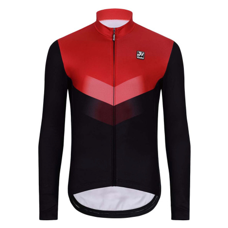 HOLOKOLO Cyklistický dres s dlouhým rukávem zimní - ARROW WINTER - černá/červená
