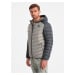 Ombre Men's quilted nylon sports style jacket - ash