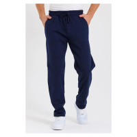 62819 Dewberry Straight Leg Back Pocket Detailed Sweatpants-NAVY BLUE