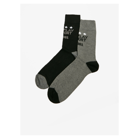 Sada dvou párů pánských ponožek v šedé a černé barvě Replay