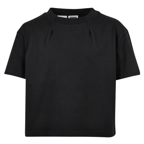 Dívčí organické oversized plisované tričko černé Urban Classics