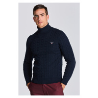 ROLÁK GANT COTTON CABLE TURTLE NECK modrá