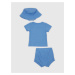 Sada klučičího trička, kraťasů a klobouku v modré barvě GAP