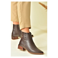 Fox Shoes Brown Staple Detailed Women's Boots