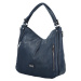 Trendy dámská koženková kabelka na rameno Ellera, tmavě modrá