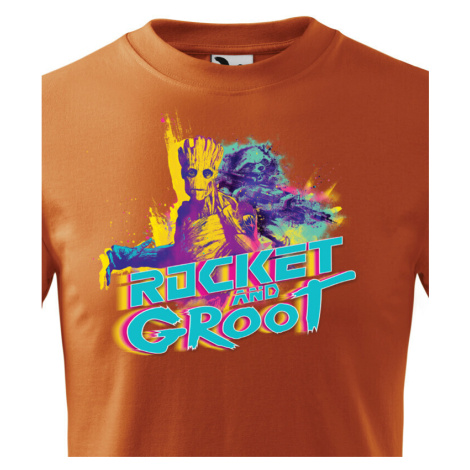 Dětské tričko s potiskem Groot a Rocket  - ideální dárek pro fanoušky Marvel BezvaTriko