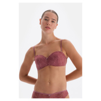 Dagi Pale Pink Lace Detail Strapless Covered Bra