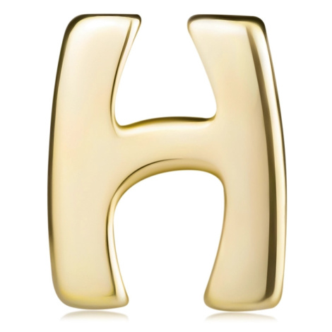 Lesklý přívěsek ve žlutém 14K zlatě, tiskací písmeno H, hladký povrch Šperky eshop