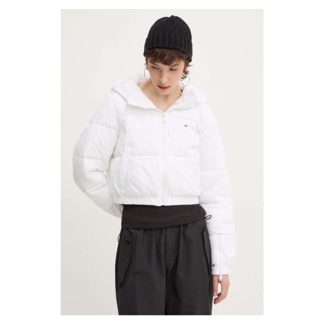 Bunda Tommy Jeans dámská, bílá barva, zimní, DW0DW18313 Tommy Hilfiger