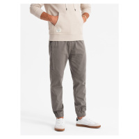 Ombre Men's knitted joggers with pleats - graphite