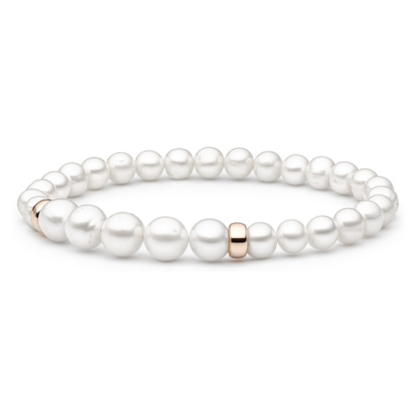 Gaura Pearls Perlový náramek Octavia - sladkovodní perla, stříbro 925/1000 214-34B 18 cm (XS) Bí