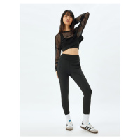 Koton Jogger High Waist Sweatpants Elastic Waist Stitched Detail Pocket