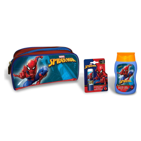 Lorenay Spiderman dárková sada s taškou, šamponem a balzámem na rty EPline kosmetika