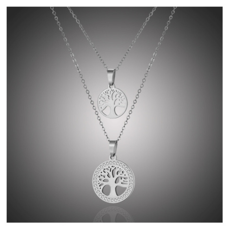 Victoria Filippi Stainless Steel Dvojitý ocelový náhrdelník se zirkony Barbara - strom života NH