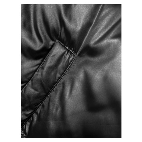 Krátká černá péřová zimní bunda (B8193-1) S'WEST