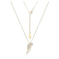 MOISS Módní pozlacený náhrdelník Andělské křídlo N0000508