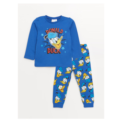 LC Waikiki Crew Neck Long Sleeve Donald Duck Printed Baby Boy Pajamas Set