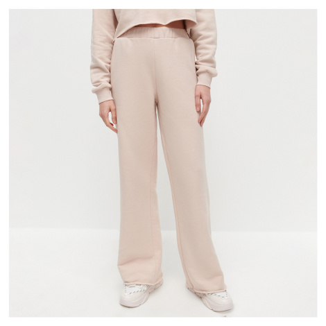 Reserved - Žerzejové kalhoty s elastickým pasem - Béžová
