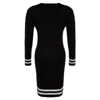 Trendyol Curve Black Stripe Detailní pletené šaty