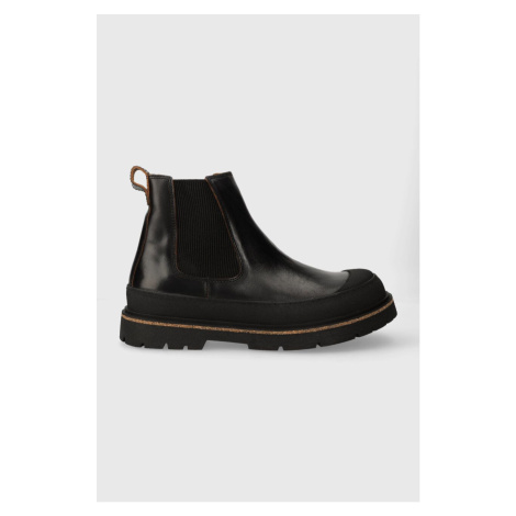 Kožené kotníkové boty Birkenstock Prescott pánské, černá barva