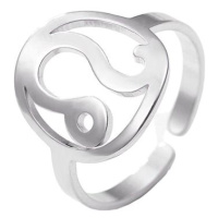 STYLE4 Prsten s nastavitelnou velikostí - znamení zvěrokruhu, stříbrná ocel, Kozoroh