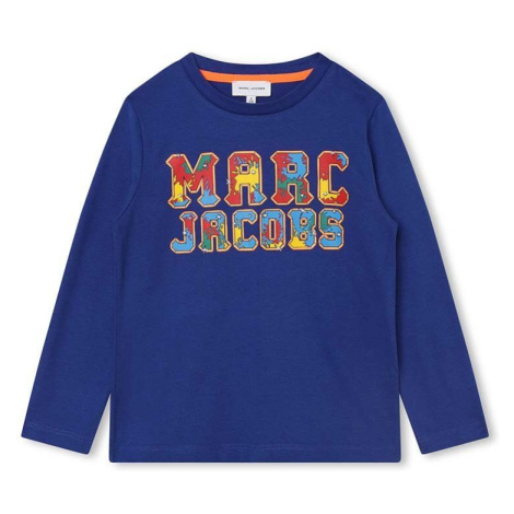 Dětská bavlněná košile s dlouhým rukávem Marc Jacobs tmavomodrá barva, s potiskem