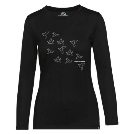 Northfinder SEWIRA Dámské bavlněné tričko s potiskem, černá, velikost